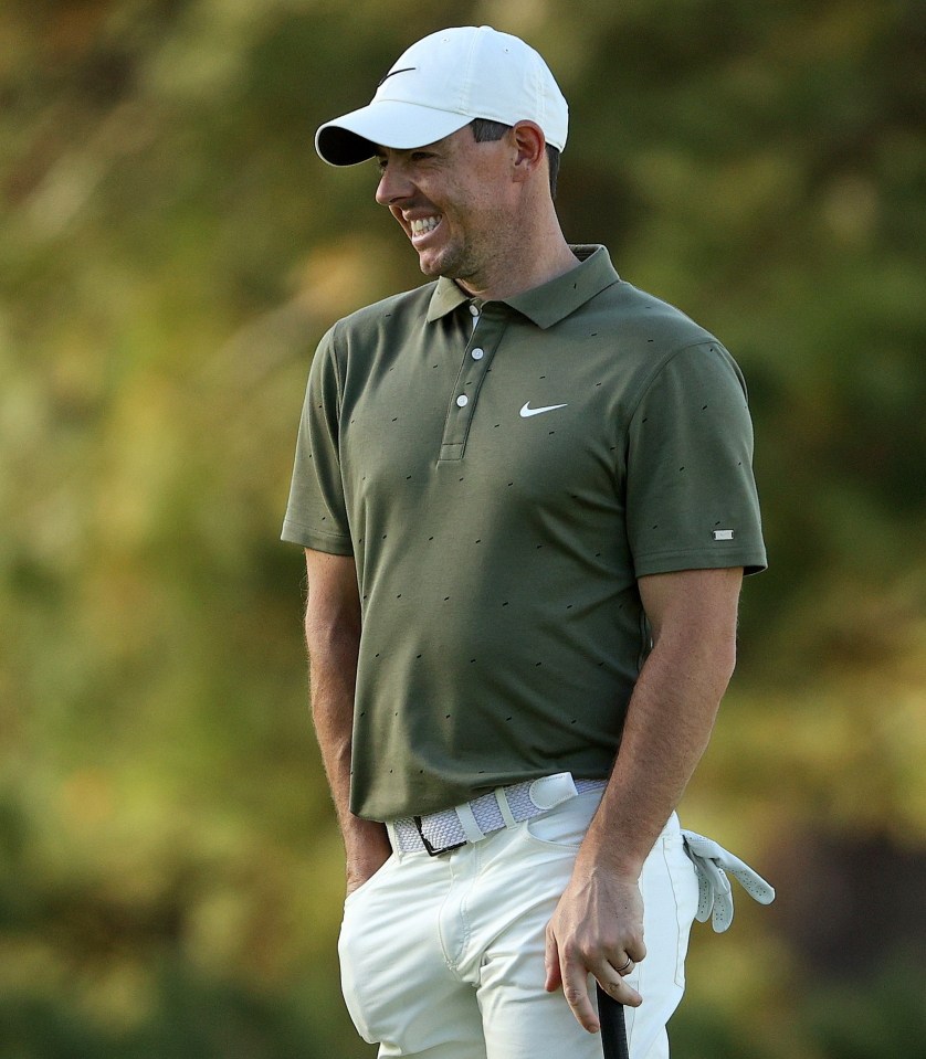 McIlroy was snapped during a practice round ahead of this week's Masters