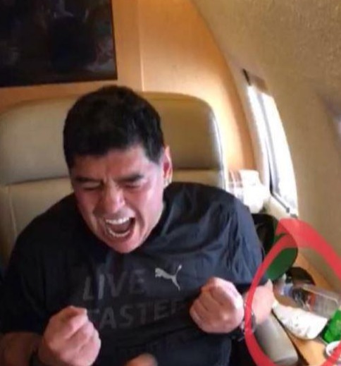 Maradona battled alcohol and drug addiction after his playing days and often troubled fans when he was pictured next to a suspicious powder on a flight in 2018