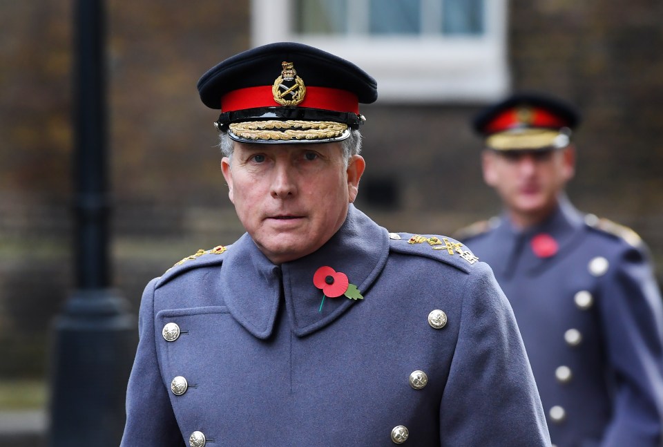 General Sir Nick Carter, Chief of the Defence Staff, in Downing Street on his way to The Cenotaph