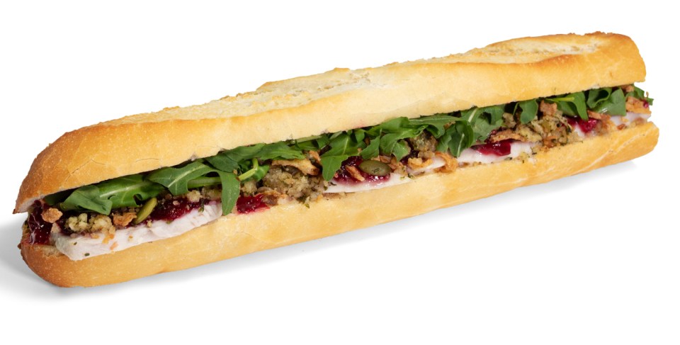 You can grab a full Christmas lunch neatly packed into a warm baguette.