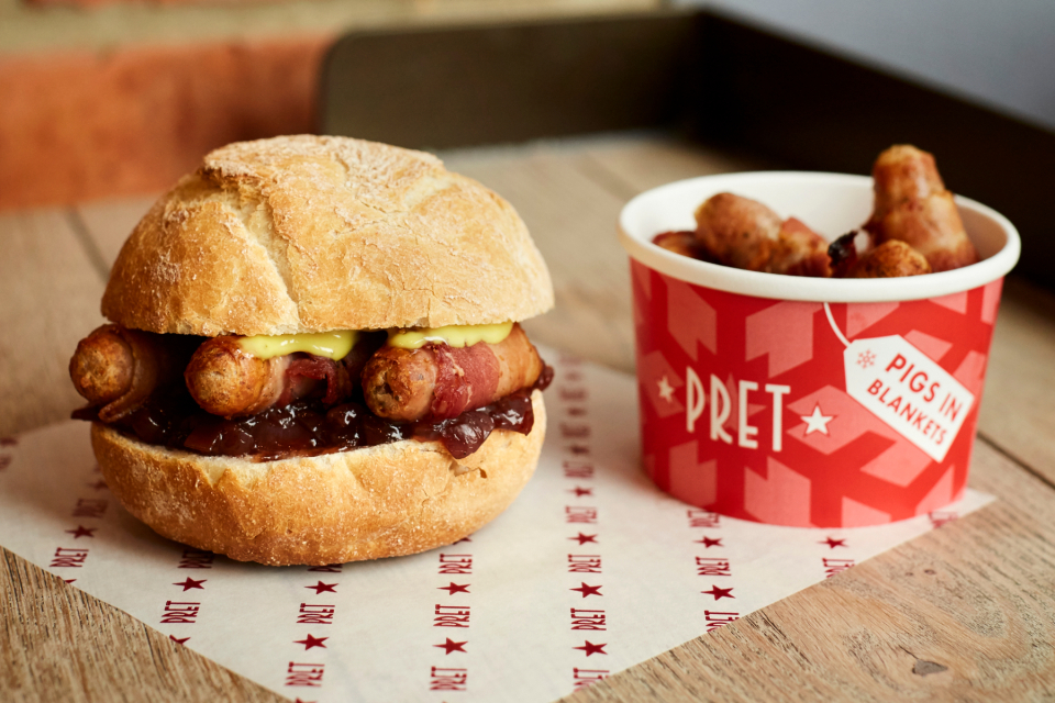 Pret has both a pigs in blanket roll and individual pot available for Christmas