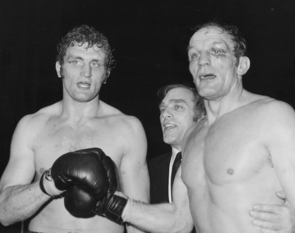 Joe Bugner and Henry Cooper pictured after their epic showdown at Wembley