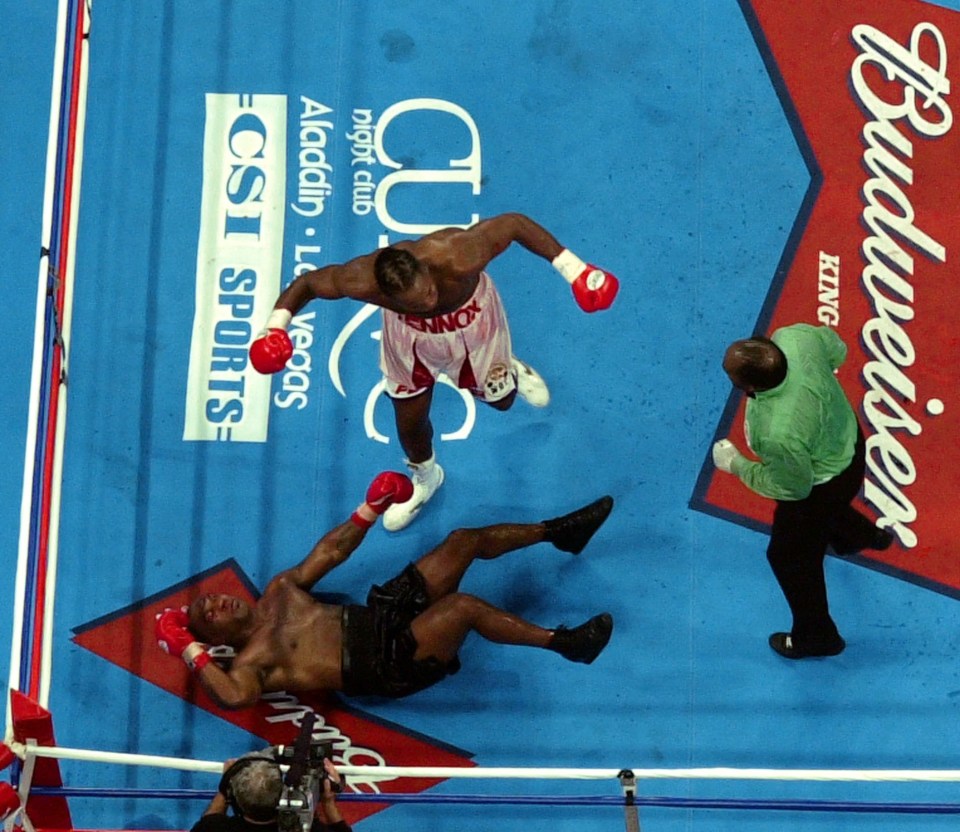 Lewis KOed Tyson in the eighth round when they fought in 2002