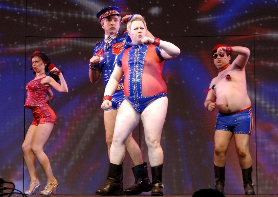 Lucas and Walliams performing together during the Little Britain Live tour in 2005 which led to some explosive rows between the two