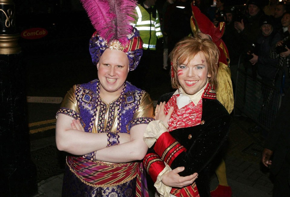 Lucas with Kevin McGee at the reception of their civil partnership in 2006