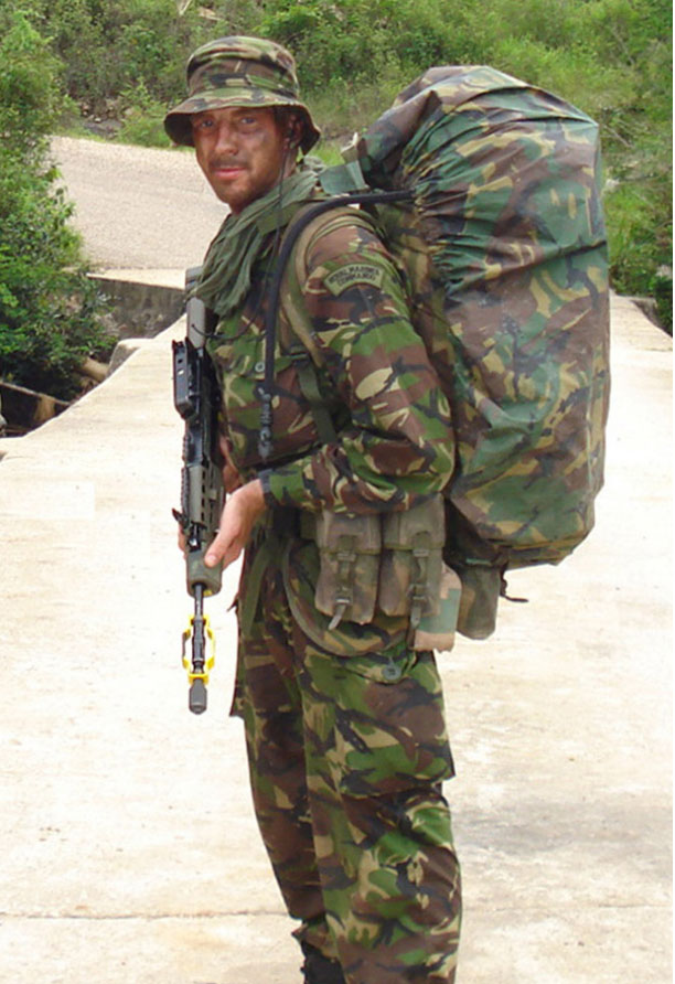 JJ served as a Lance Corporal in the Royal Marines