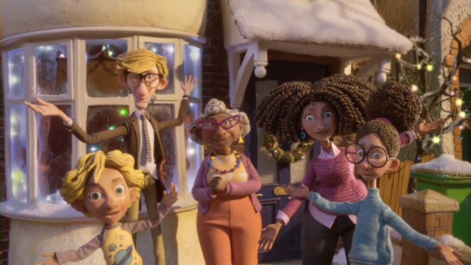 Animated ads are back with this family showing us how they celebrate December 25