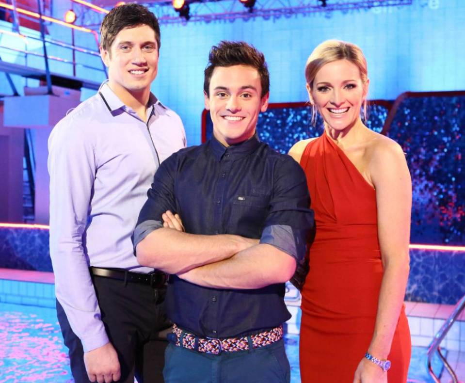 Vernon hosted Splash! alongside Gabby Logan in 2013 and 2014 