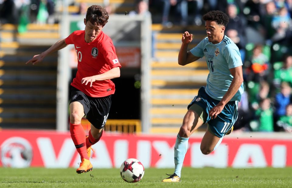 Lewis made his Northern Ireland debut against South Korea in 2018 as a teen