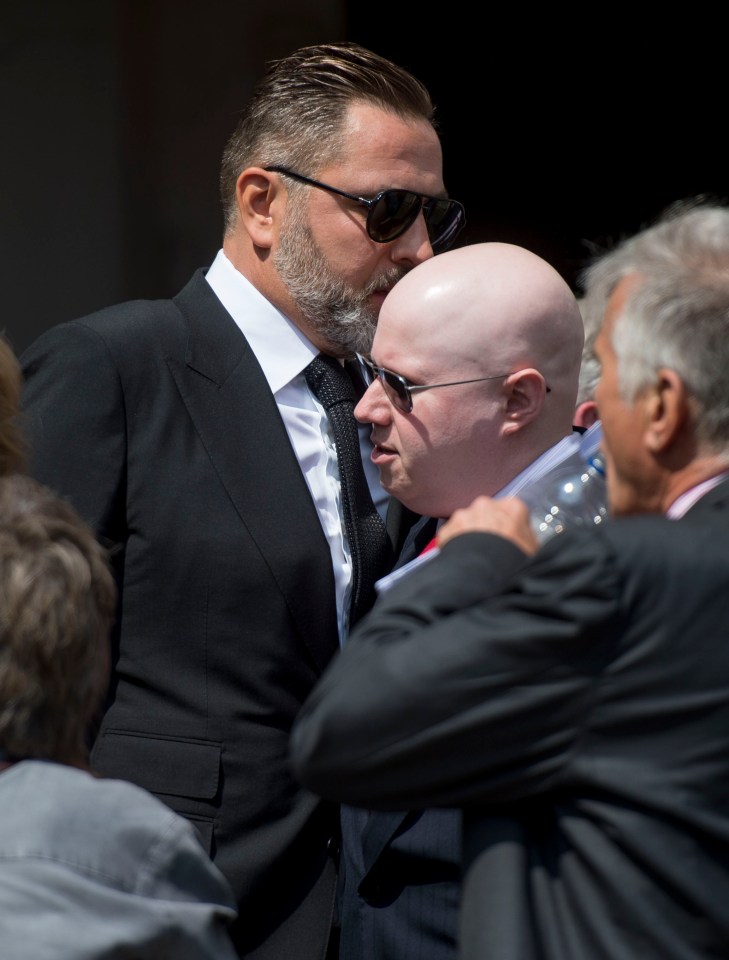 Lucas and Williams pictured together at the funeral of Dale Winton in 2018