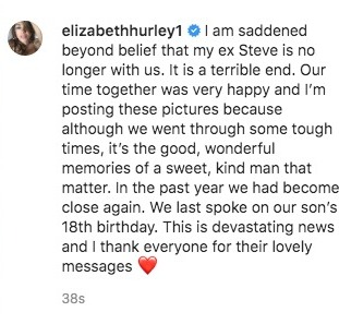 She posted an emotional tribute on her Instagram page