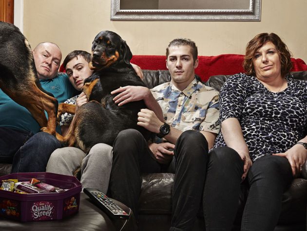 The Malones with their rottweilers - which they thought might be a problem 