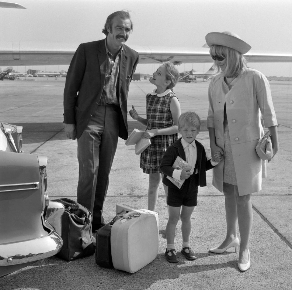 Sean Connery with actress wife Diane Cilento and children Gigi, aged 9, and Jason, aged 4, pictured in 1967