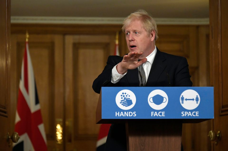 Boris Johnson presented the graphs at a press conference on Saturday