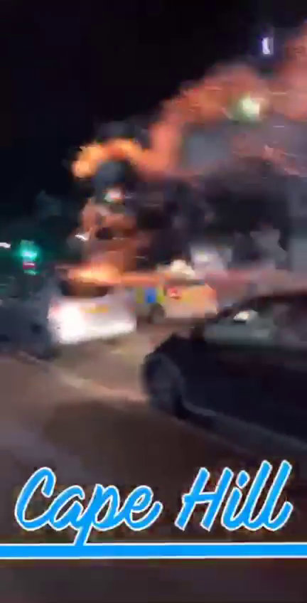 Shocking footage shows how yobs pelted a police car, forcing officers to flee