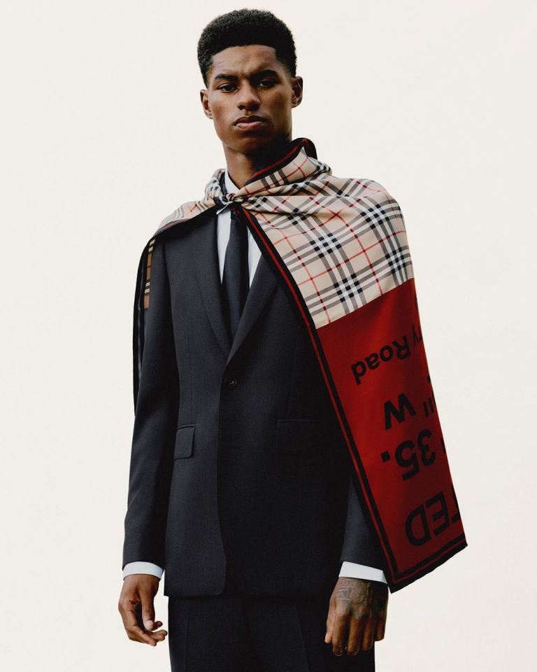 Rashford looked every inch a superhero after teaming-up with Burberry