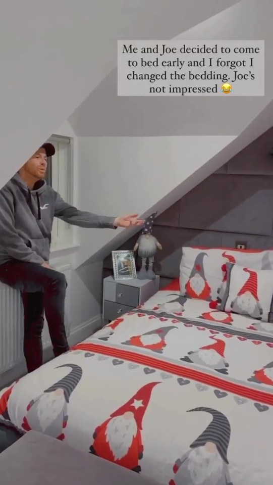 Joe was not happy with their festive bedroom makeover