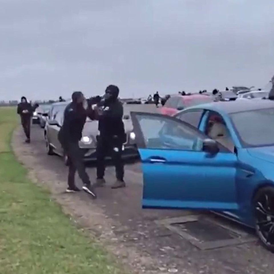 A fight broke out after a boy racer started a row over whose car was the quickest at a car meet in Rutland, Leicestershire