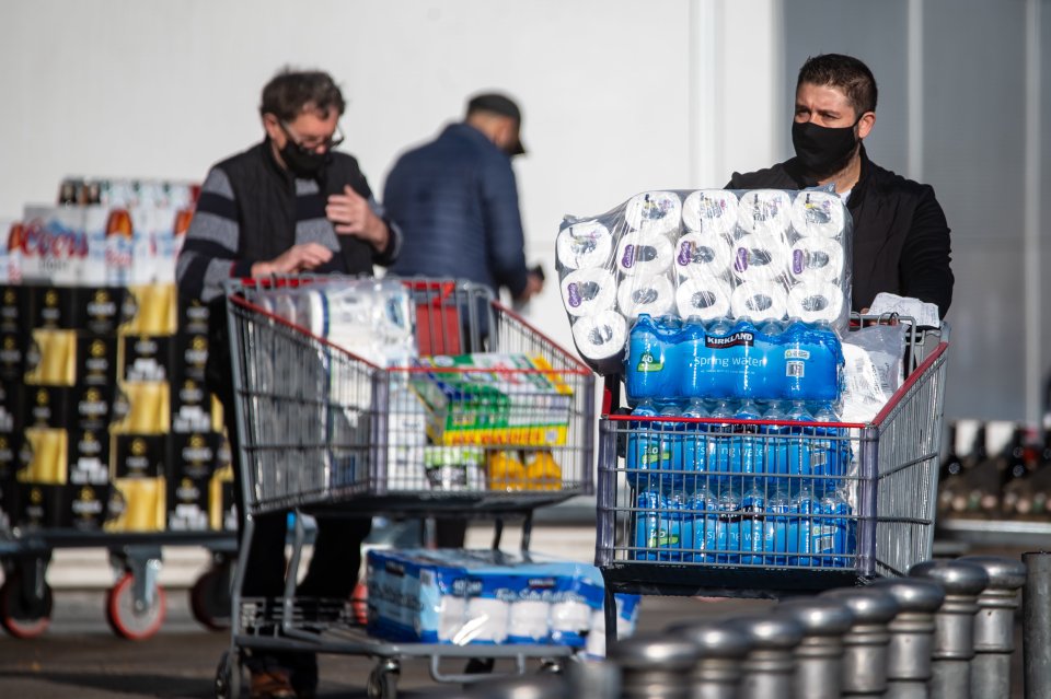 Shoppers left the store in Birmingham armed with toilet paper and water