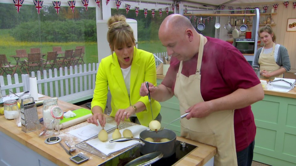 Luis with former Bake Off presenter Mel Giedroyc 