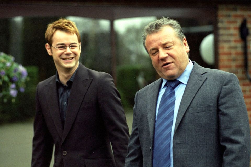 Danny, aged 29, filming All In the Game with Ray Winstone