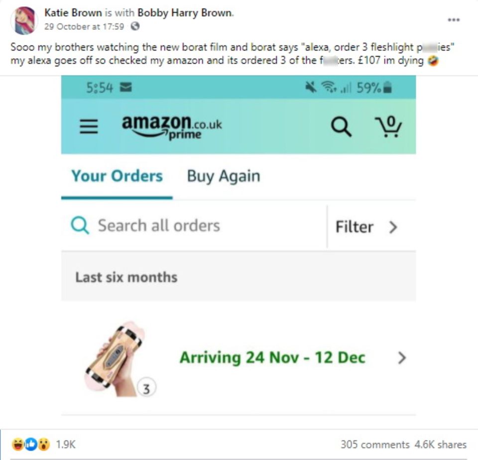 Katie posted her Amazon order which was refunded in full