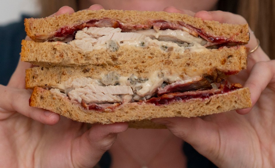 The Christmas sandwich was packed with moist turkey