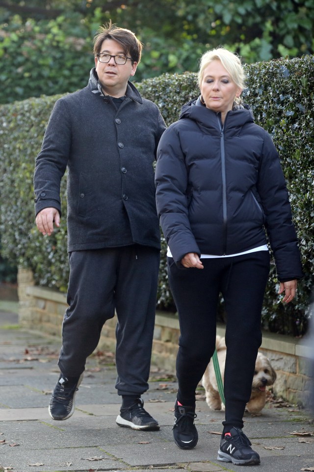 Michael and his wife Kitty were spotted walking their dog