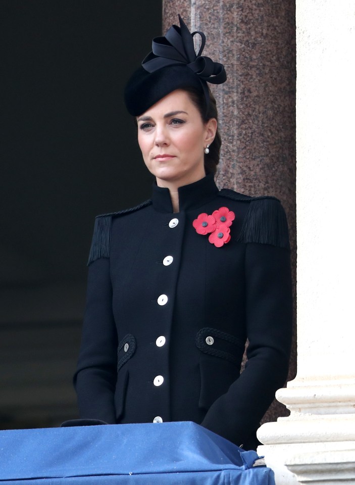 Kate, Duchess of Cambridge, is pictured during today's service