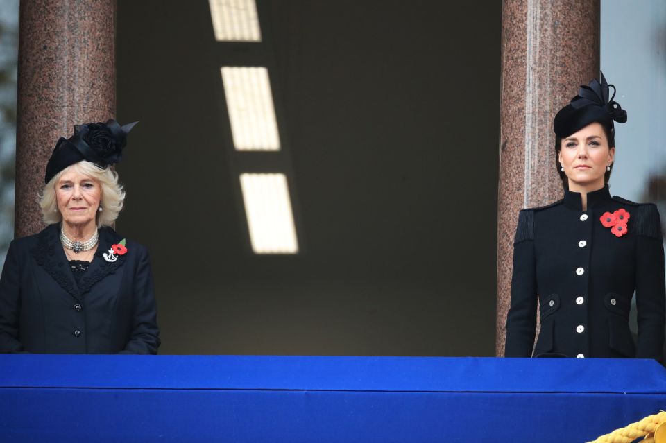 Camilla and Kate during today's service