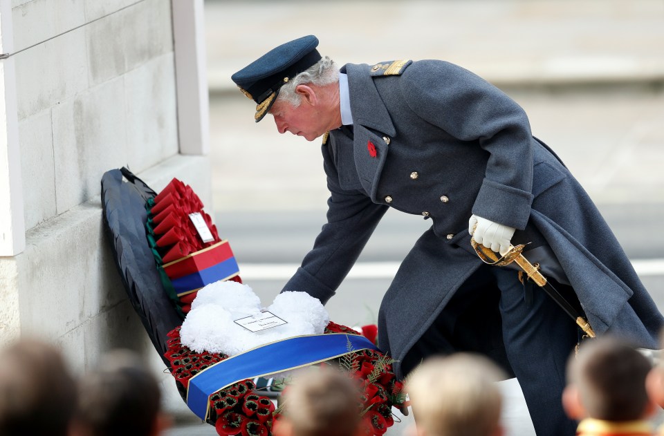 Prince Charles lays a wreath this morning