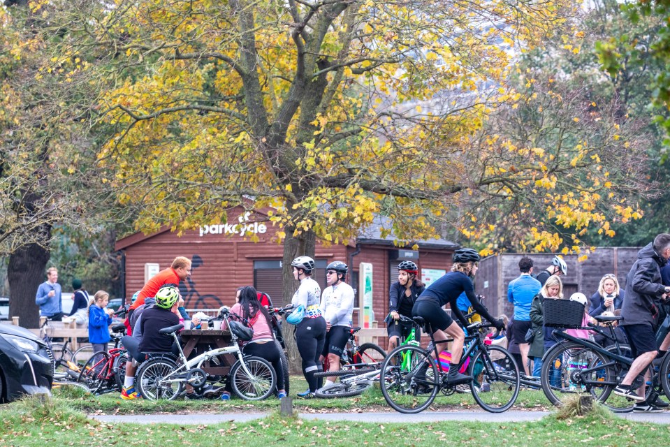 Richmond Park was filled with people as some rode bikes and others went for a jog