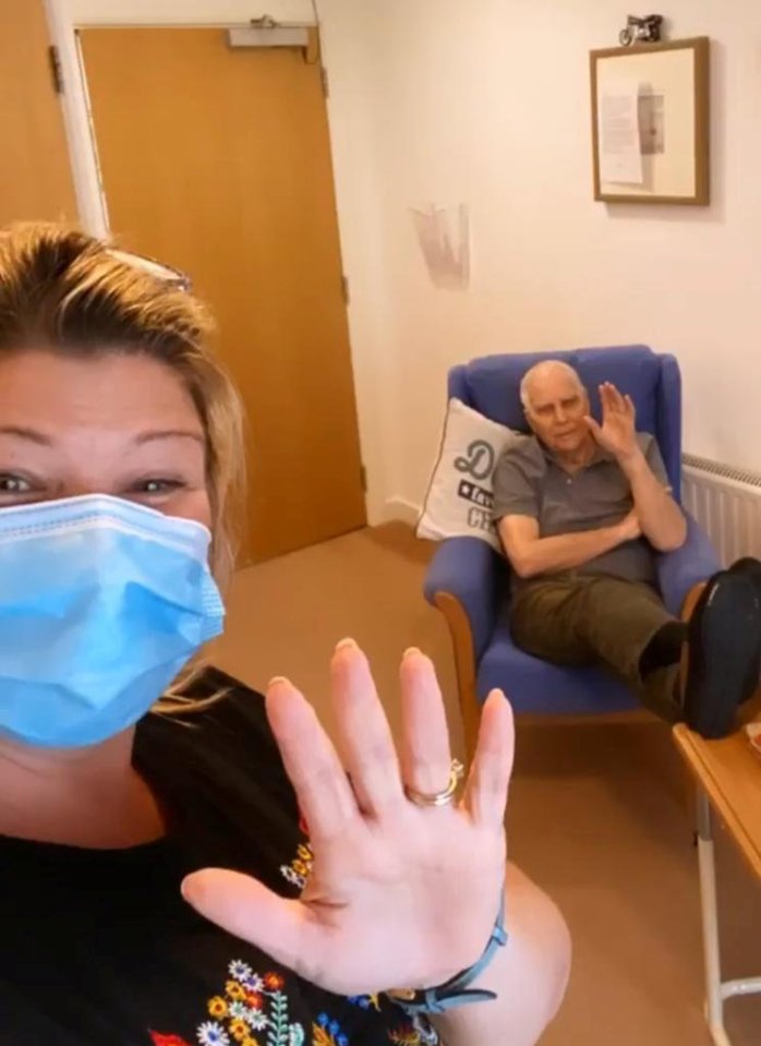 Nina Ambrose is now able to visit to visit her father, Roger after her shifts at the care home