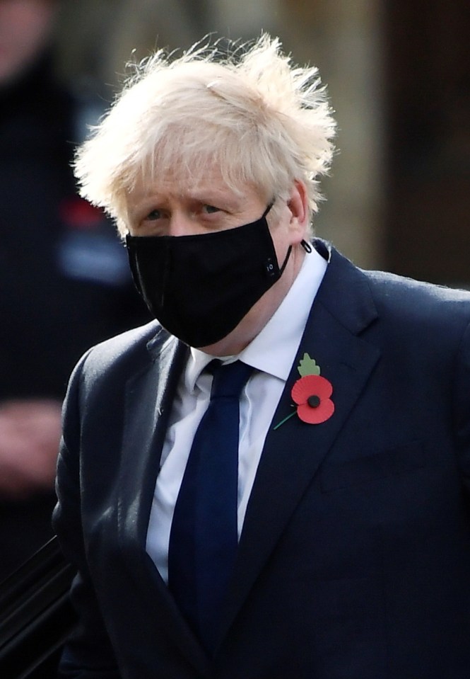 Prime Minister Boris Johnson was seen at the service