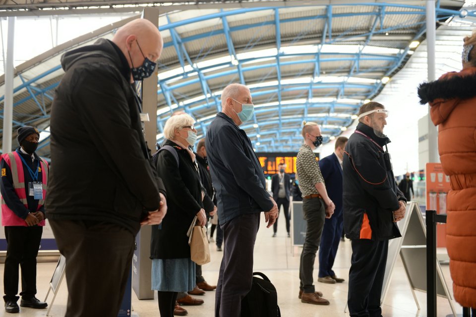 At Waterloo station in London, commuters took a moment  