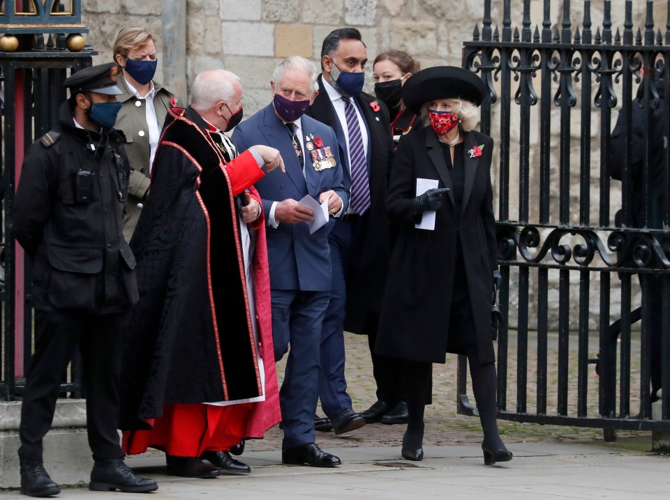 Charles and Camilla were seen leaving the Abbey