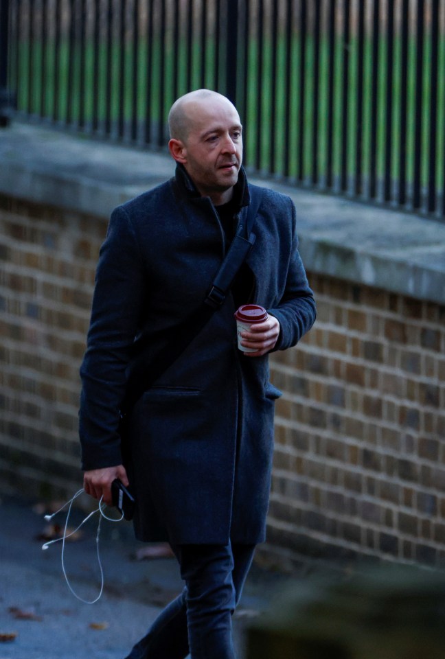 Lee Cain arriving at Downing Street this morning