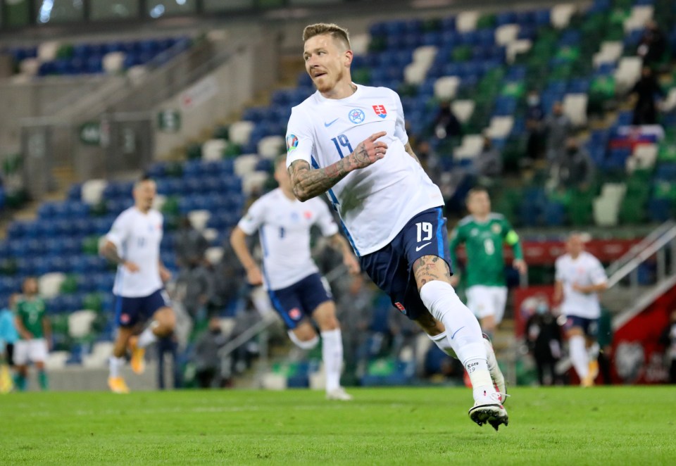 Juraj Kucka put the visitors ahead at Windsor Park on Thursday