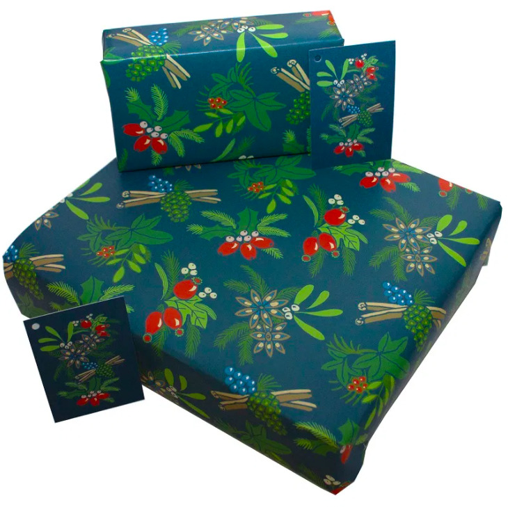 Using wrapping paper that's made from recycled material is a great way to reduce your footprint