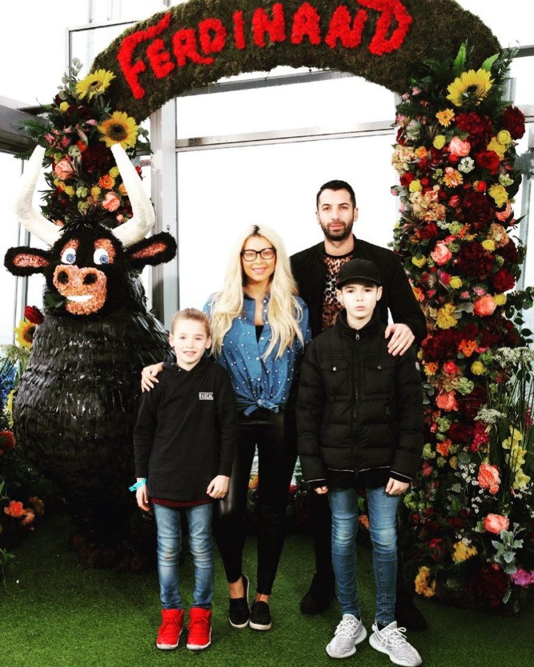 Nicola with husband Tom Williams and their sons Striker and Rocky