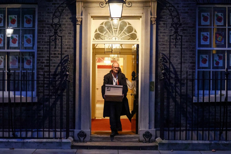 Cummings is seen leaving after a 'tense' conversation with the PM