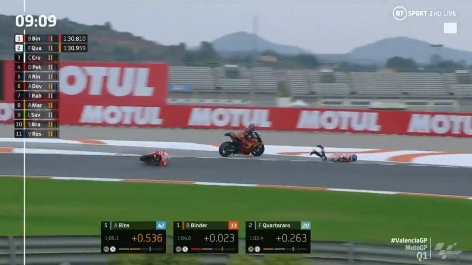 25-year-old Marquez face-planted the track and skidded off