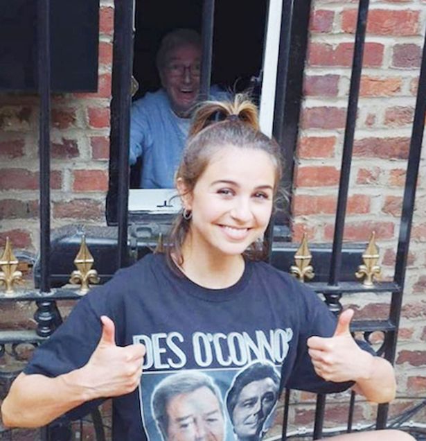 Kristina went to visit her dad wearing a tribute T-shirt during lockdown