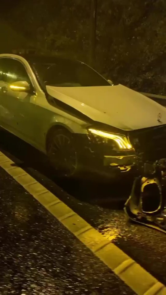 Khan shared the shocking footage of the damaged car