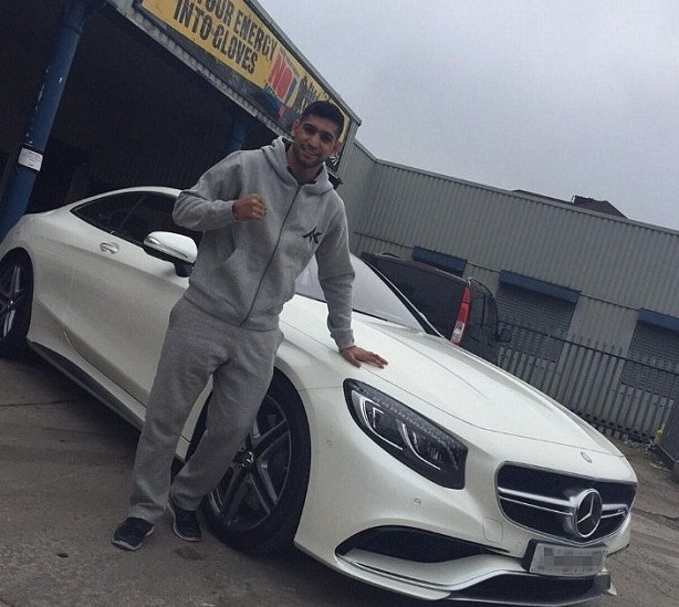 Amir Khan, pictured here with his previous S63, has an impressive collection of cars