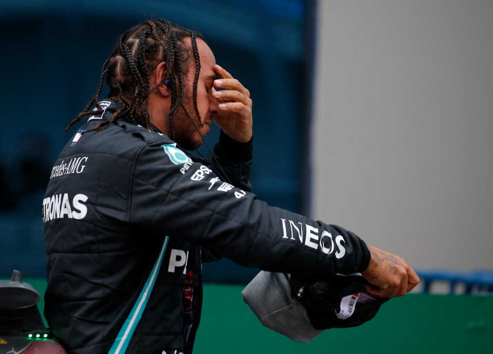 Lewis Hamilton was visibly emotional after the feat