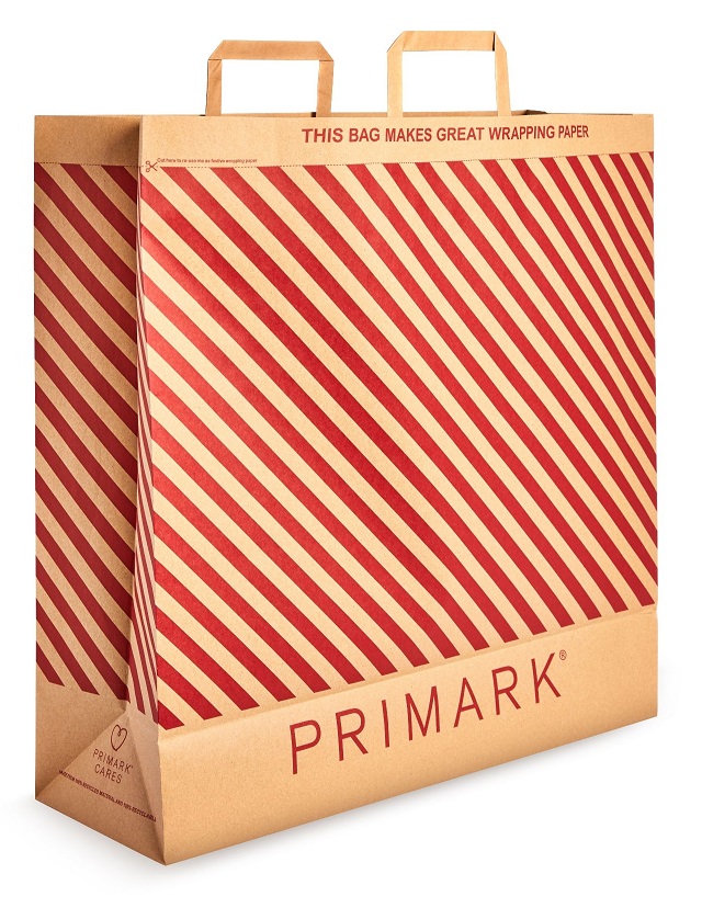  Primark's trademark brown paper bags can now be re-used as wrapping papeer