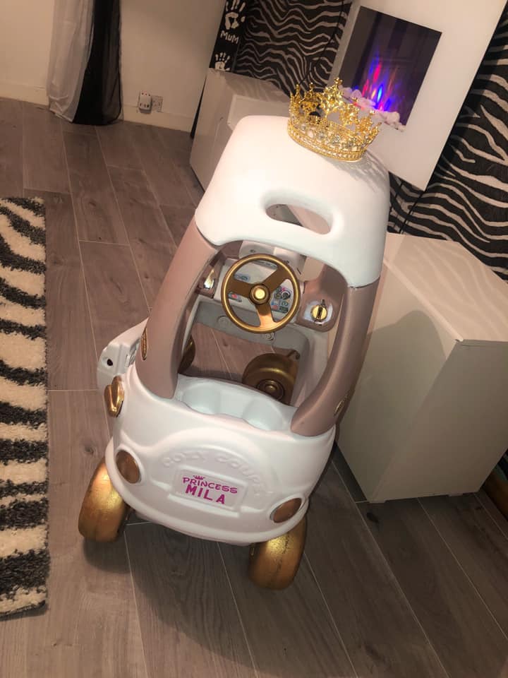 Her daughter now has her very own princess car