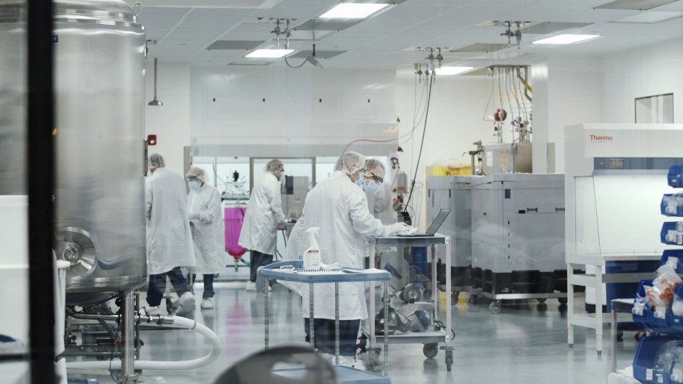 Researchers in the lab working on the Moderna coronavirus vaccine