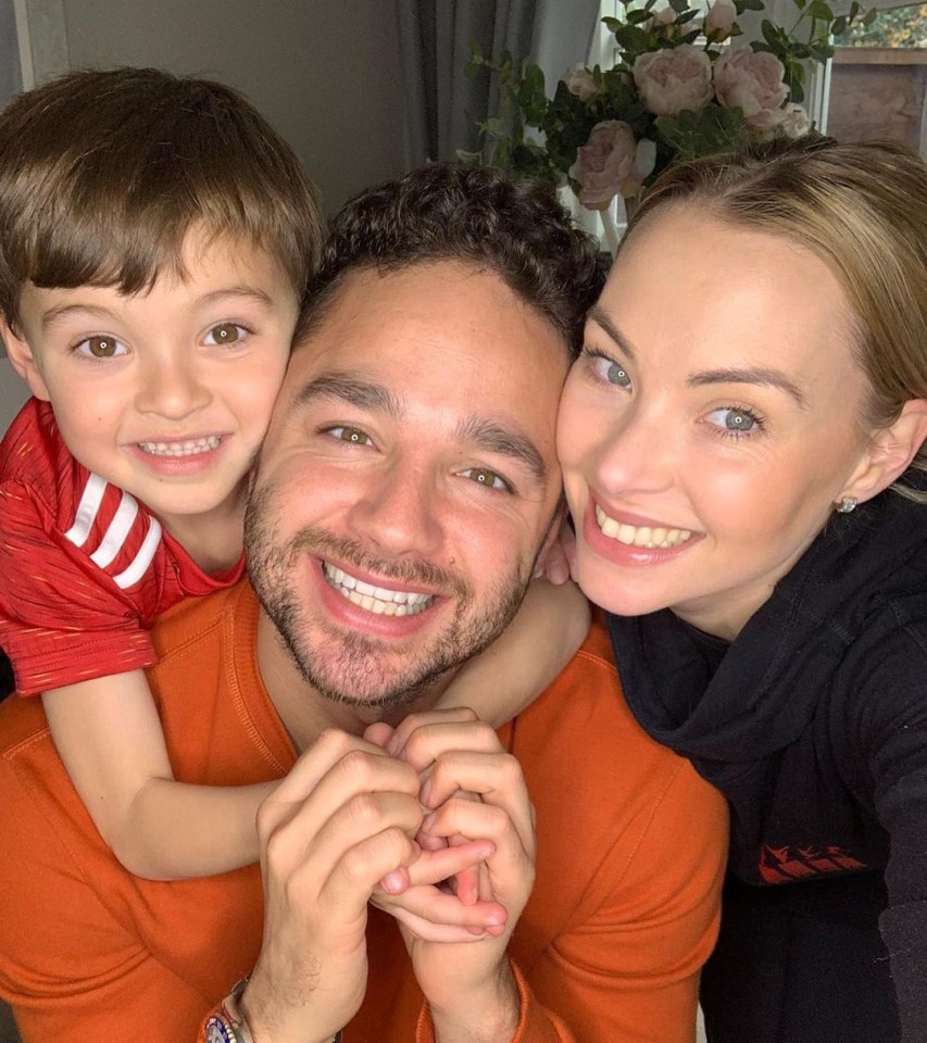 Adam and his wife Caroline with their generous son Teddy